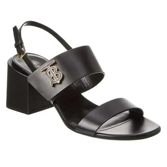 Burberry Women's Virginia Monogram Slingback Heel Sandals Size 39 EU (MSRP $890) - Picture 1 of 12